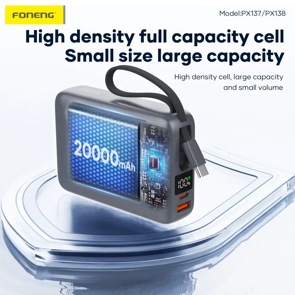 FONENG PX138 20000mAh Power Bank with high-density battery cell