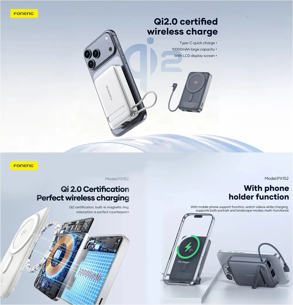 Foneng 35W fast charging power bank for smartphone charging