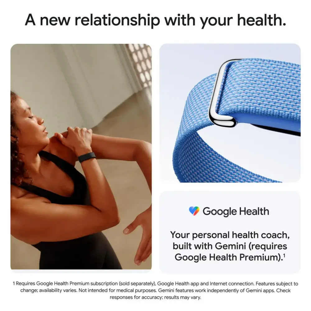 Google Fitbit Air Fitness Tracker with Gemini Health Coach