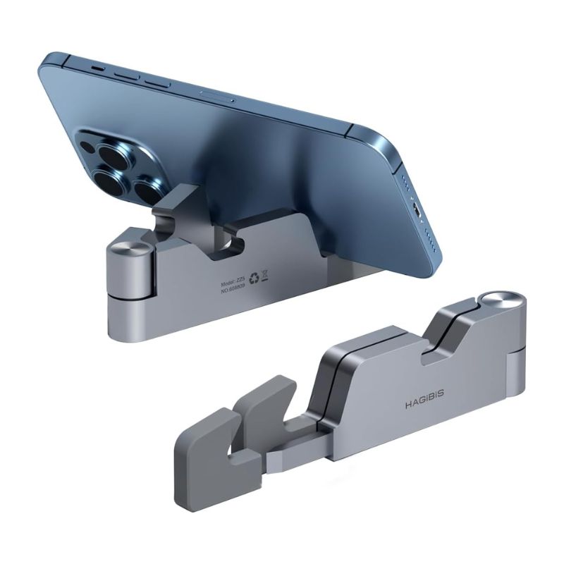 Hagibis Cell Phone Stand for Desk 4 in 1 Foldable Aluminum Portable Travel Phone Holder
