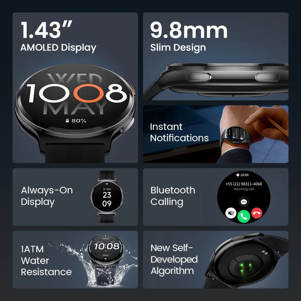 HAYLOU Solar Lite 2 1.43 inch AMOLED Display with 466x466 Resolution