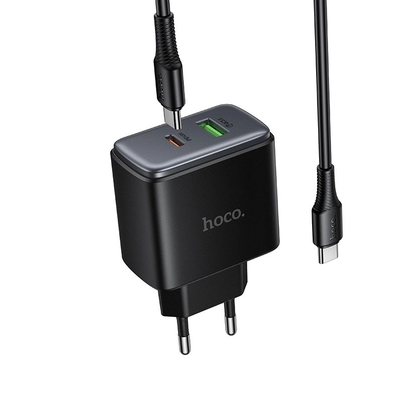 Hoco C158A 45W PD Wall Charger Set, USB-C + USB-A, C-to-C Cable
