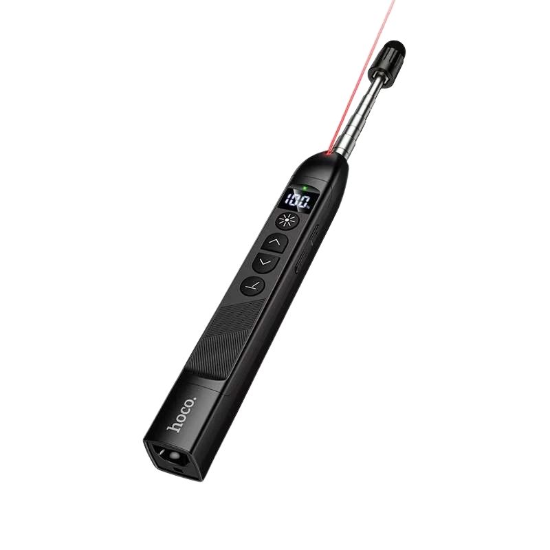HOCO GM205 3-in-1 Wireless Presentation Remote, Red Laser, Extendable Pointer, Stylus Pen (USB & Type-C Receiver)
