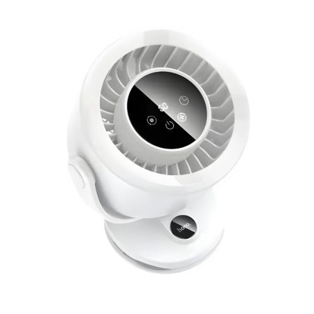 HOCO HX608 3‑in‑1 Automatic Rotating Clip Fan Table Wall Mount 3600mAh Battery