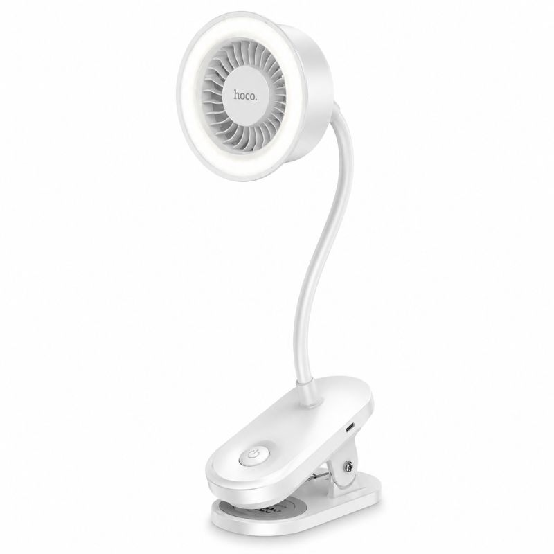 Hoco HX610 Clip Mount Fan with Rechargeable Battery and LED Light
