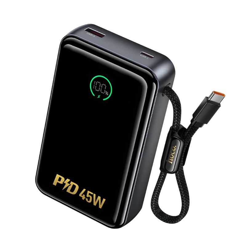 Hoco Q54 PD45W 20000mAh Power Bank with Cable Shine Fast Charging Backup