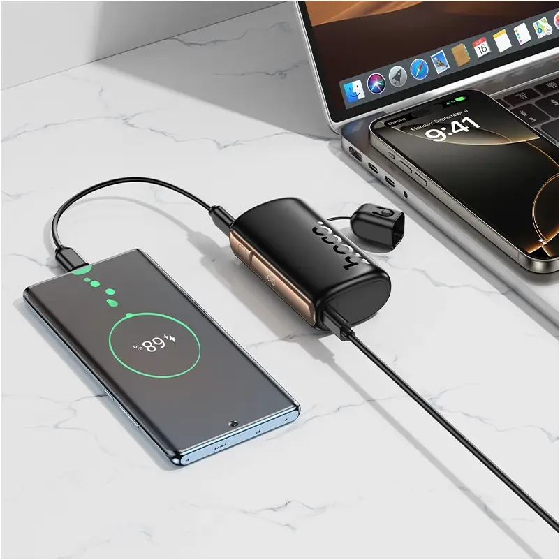 Hoco Q50 built in cable power bank compact portable design