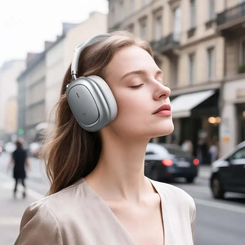 Hoco W68 Calma ANC Bluetooth headphone lifestyle usage