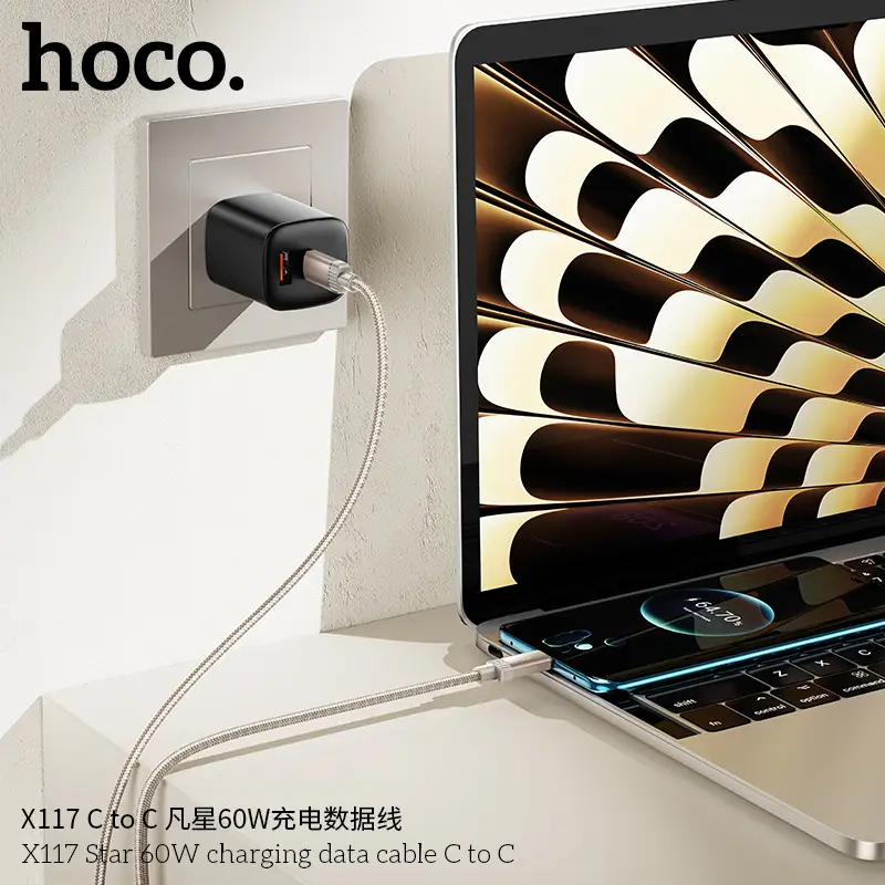 Hoco X117 fast charging type C cable durable and strong build quality