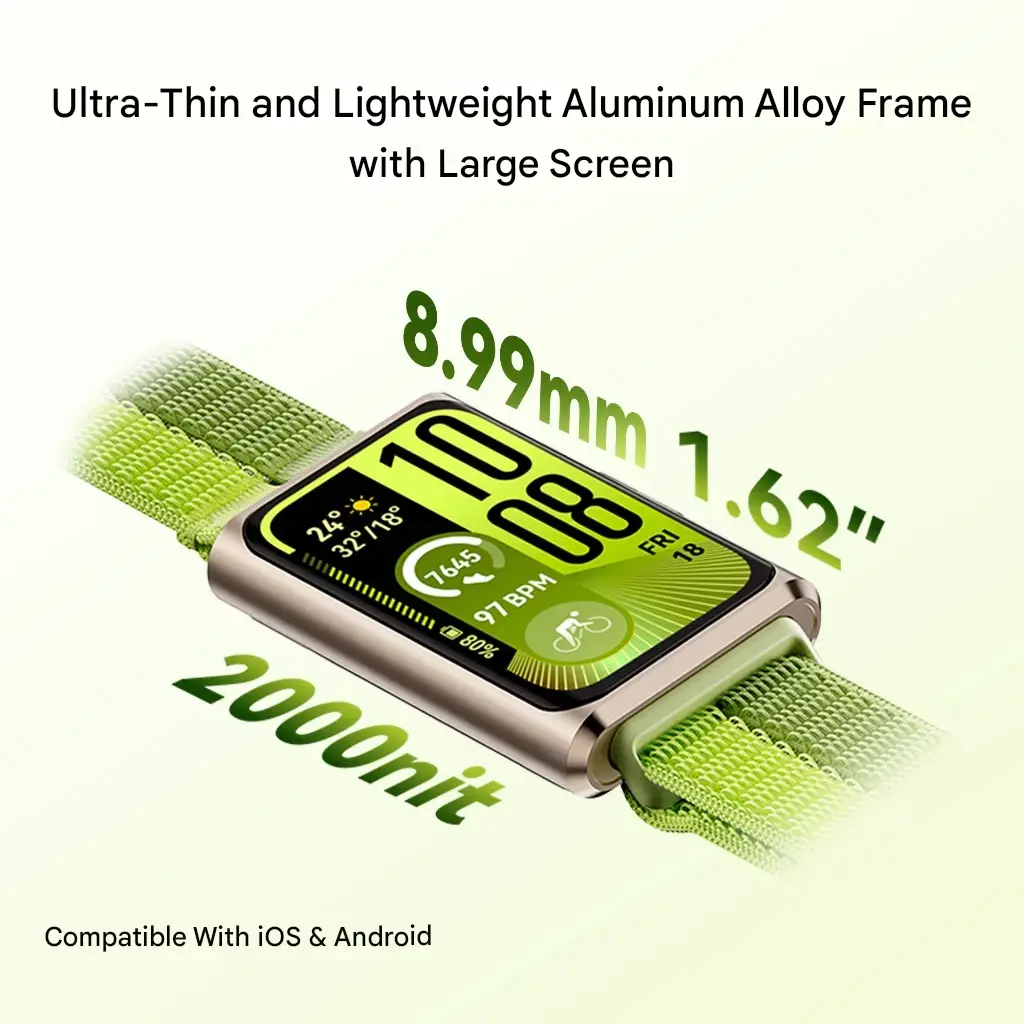 HUAWEI Band 11 Pro AMOLED display and aluminum body