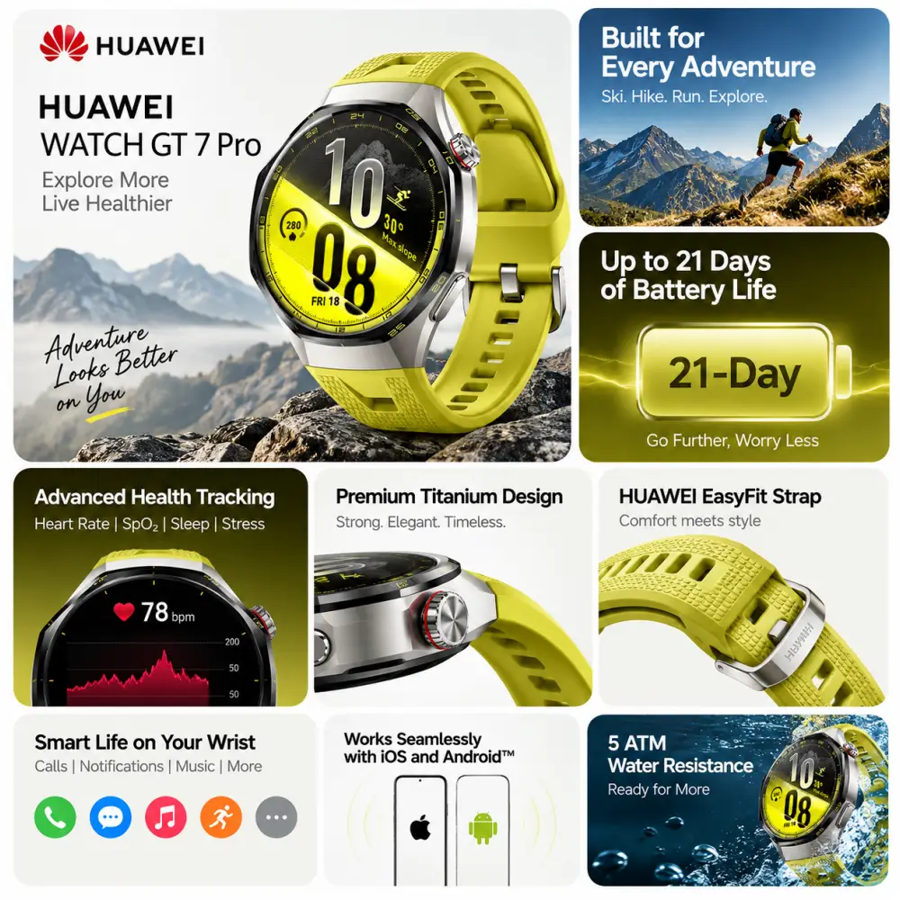 HUAWEI WATCH GT 7 Pro GPS Smartwatch