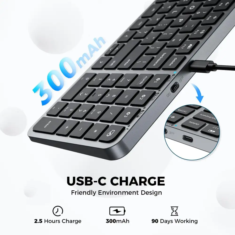 iClever BK20 Compact Size Multi-Deivice Bluetooth Keyboard