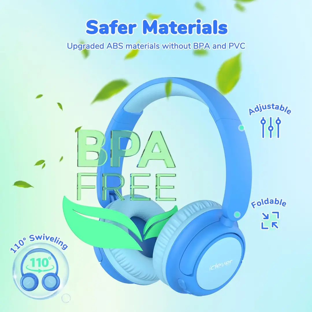 iClever BTH22 kids Bluetooth headphones safe design