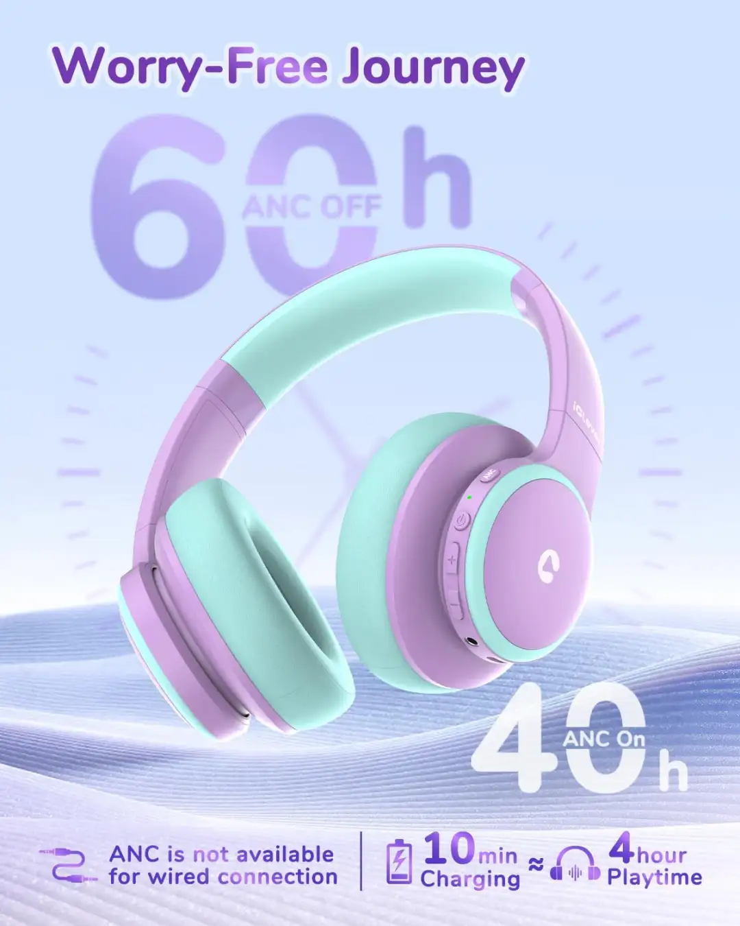 iClever BTH26 ANC headphones with clean sound output