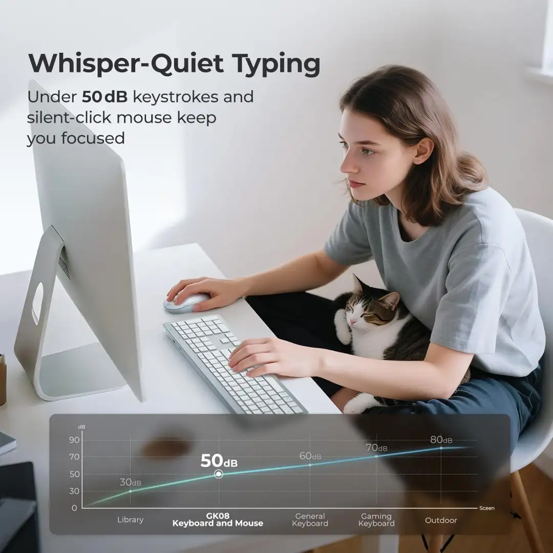 iClever GK08 wireless keyboard and mouse combo set
