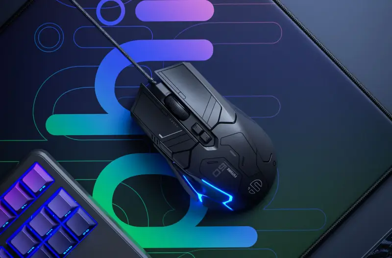 Inphic PG9 gaming mouse side profile ergonomic design