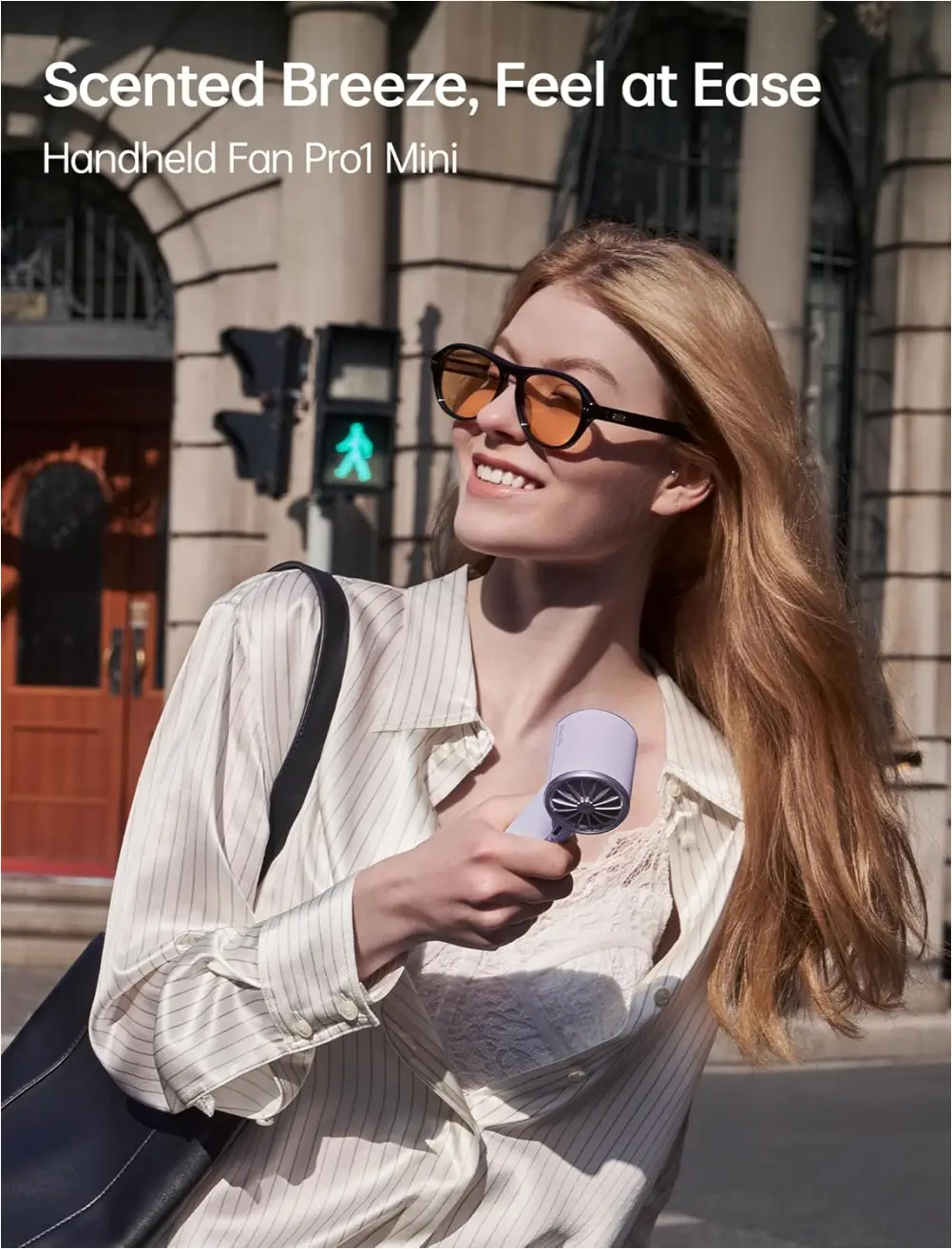 JISULIFE aroma pod mini fan with adjustable speed settings
