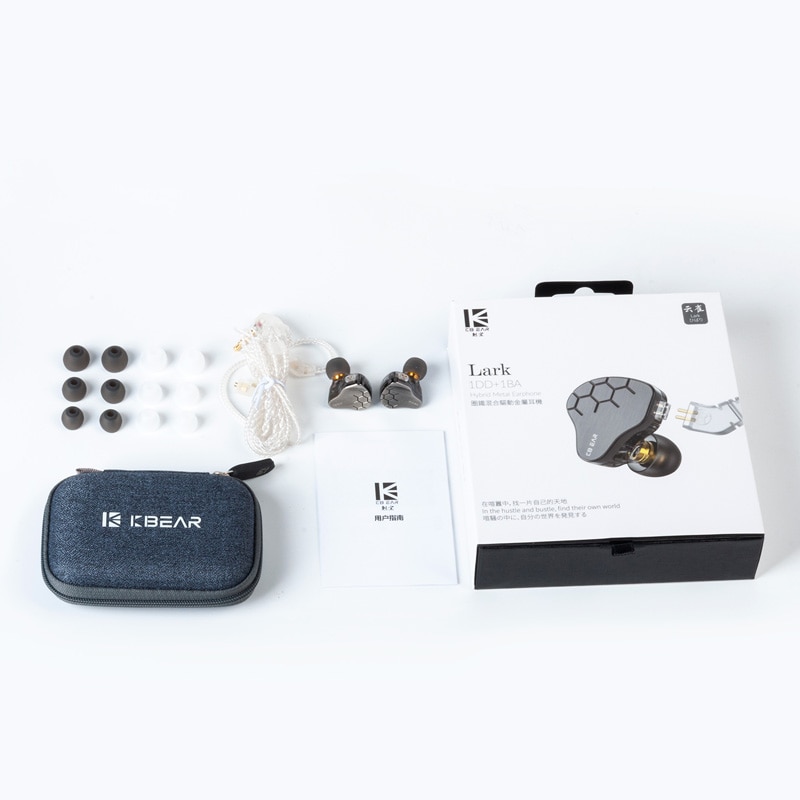 KBEAR Lark 1DD+1BA Hybrid Driver Earphone, highlighting the unique combination of a dynamic and balanced armature driver for superior sound quality,