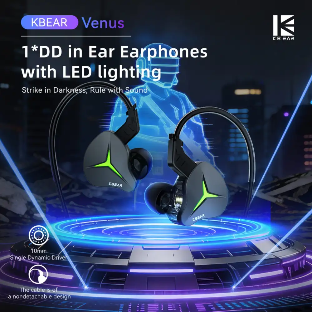 KBEAR Venus single dynamic driver wired in ear monitor earphones HiFi sound