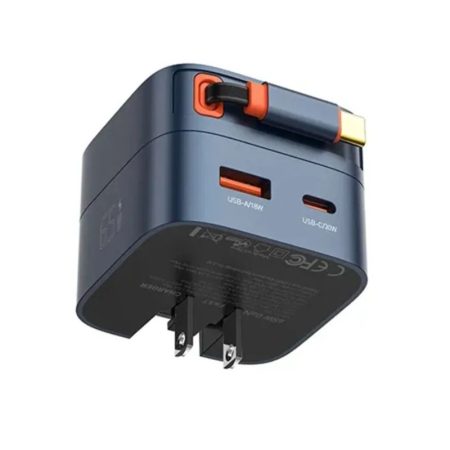 LDNIO Q10 65W GaN Fast Charger with 80cm Retractable Cable