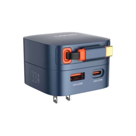 LDNIO Q9 33W PD Fast Charger with Retractable USB-C Cable