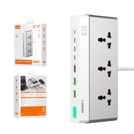 LDNIO SC3 GaN 100W PD Power Strip 10 in 1 Desktop Charger with V0 Flame Retardant Safety