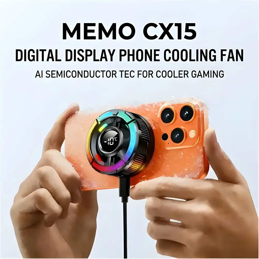 MEMO CX15 phone cooler used for mobile gaming cooling