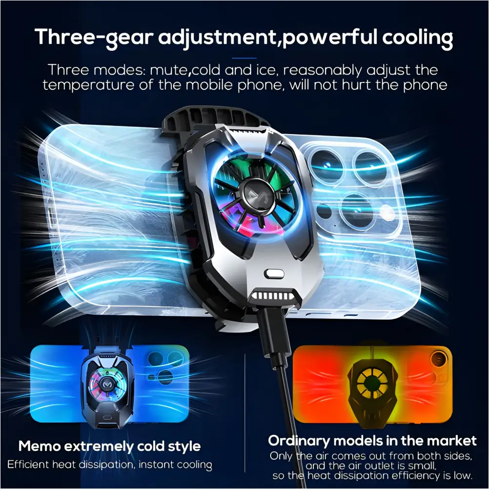 MEMO semiconductor smartphone cooling fan for gaming performance