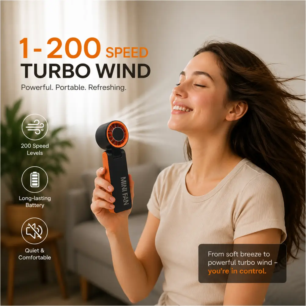 Mini folding outdoor fan