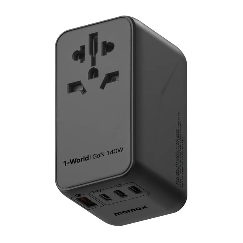 Momax 1-World Universal 4-Port Travel GaN Charger 140W + USB-C Cable
