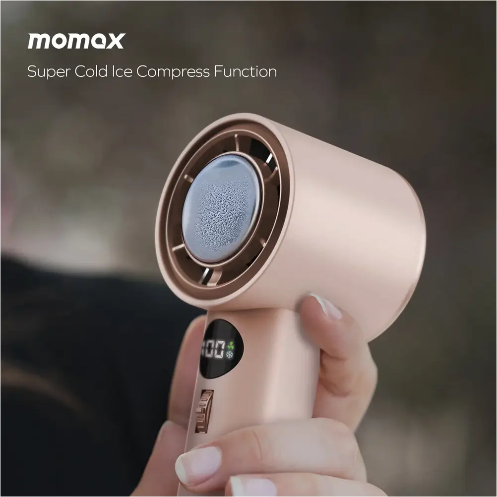 Momax icy cooling plate hand fan for strong cooling