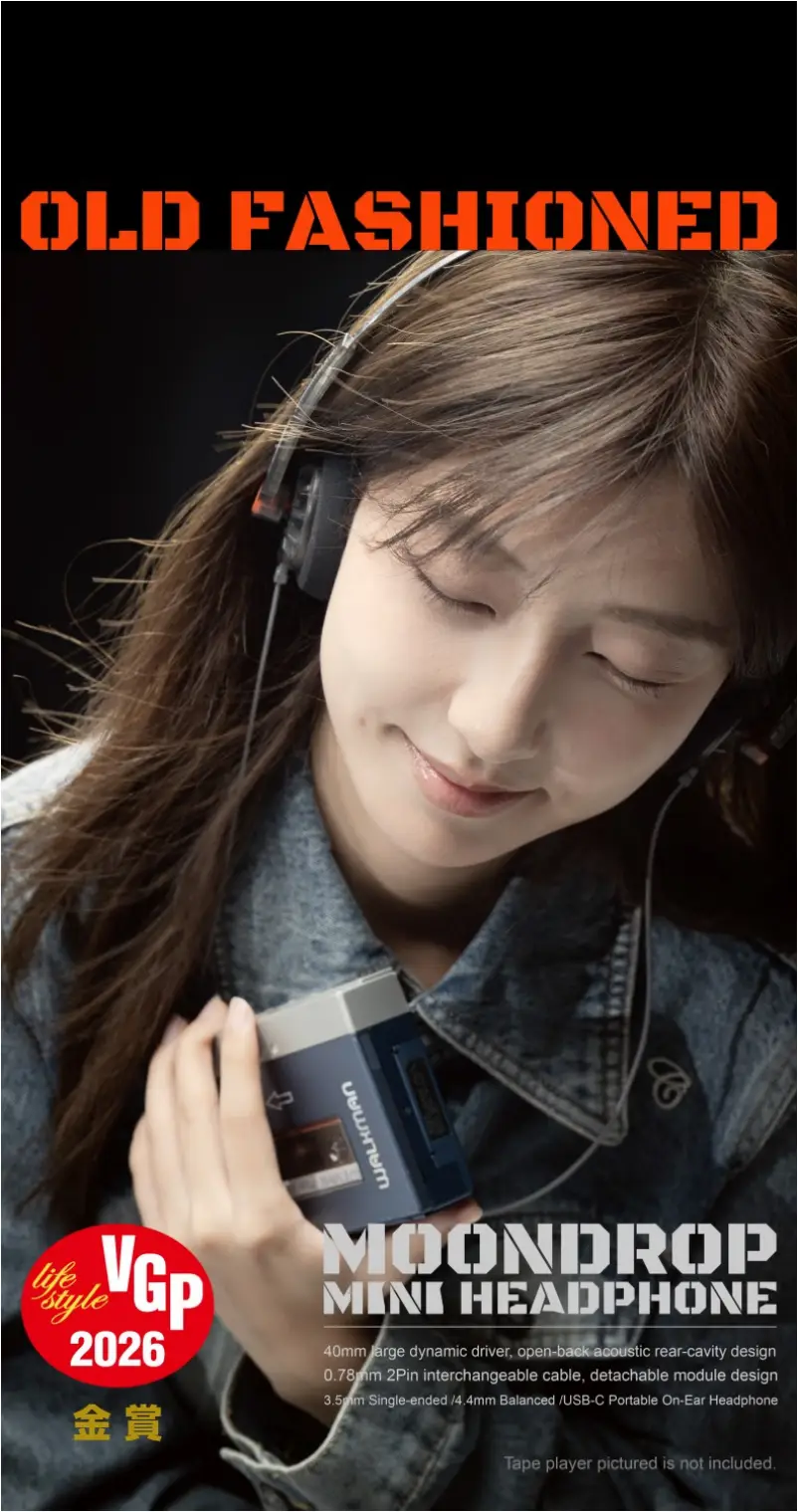 MOONDROP 40mm on ear headphones close up audio driver
