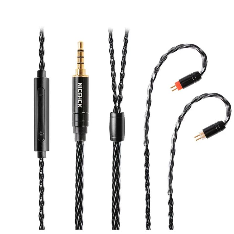 NICEHCK BlackWheat 8 Core Silver Plated Copper 2Pin Microphone Cable