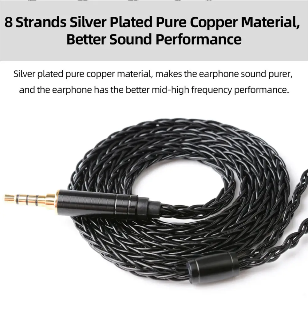 NICEHCK BlackWheat 2pin IEM cable premium audio design
