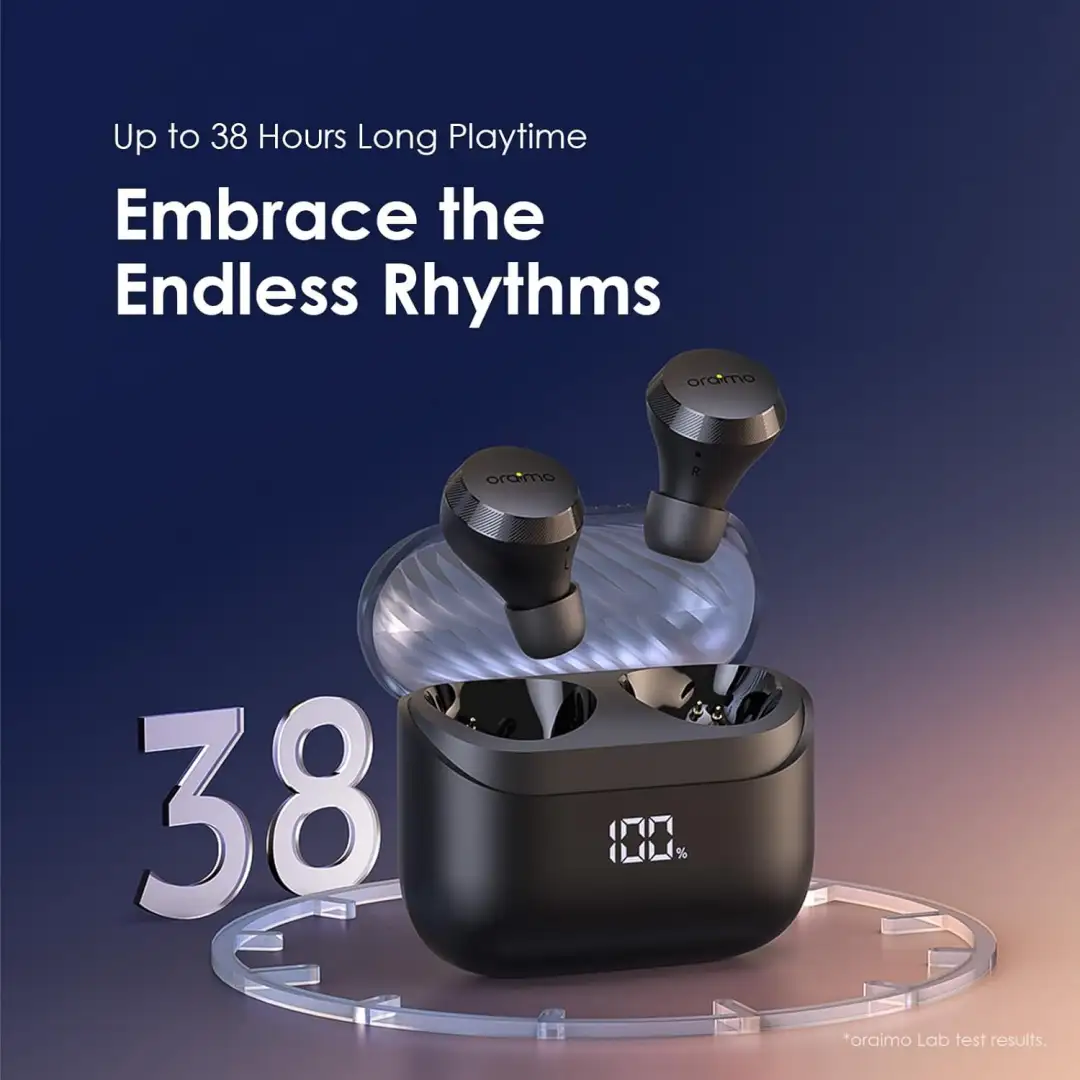 True wireless oraimo earbuds with ENC for HD calls