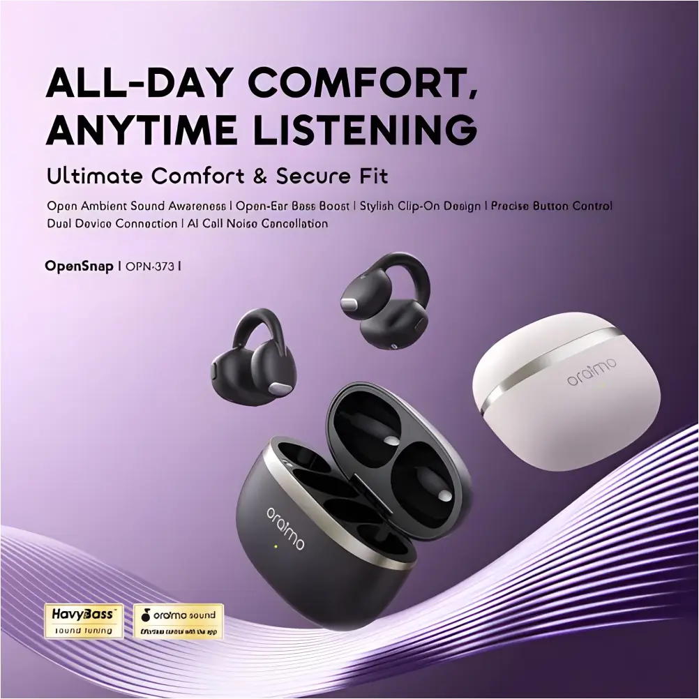 oraimo OPN 373 wireless earbuds comfortable open ear design