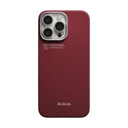 PITAKA Harvard Crimson Edge (PitaTap™) Case for iPhone 16 Pro Max
