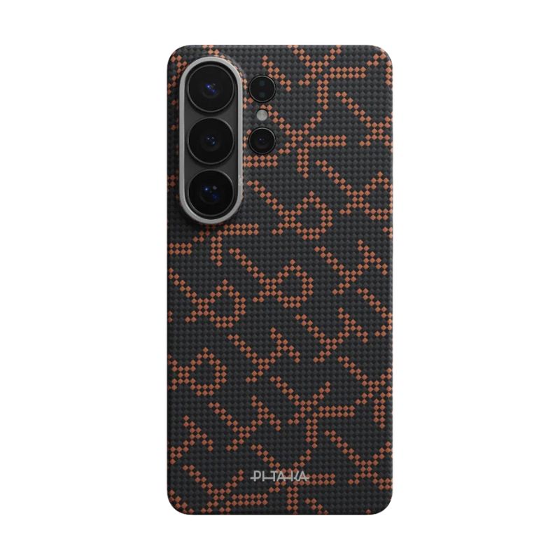 PITAKA Leaping Orange Black Edge Case for Galaxy S26 Ultra (Aaron Button)