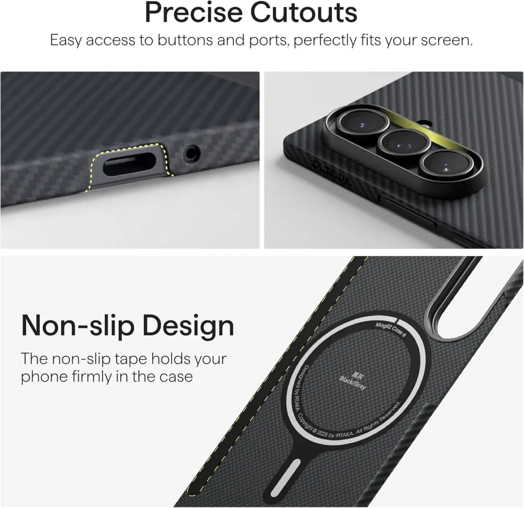 PITAKA Ultra-Slim Case Galaxy Z Fold7 premium aramid fiber texture detail