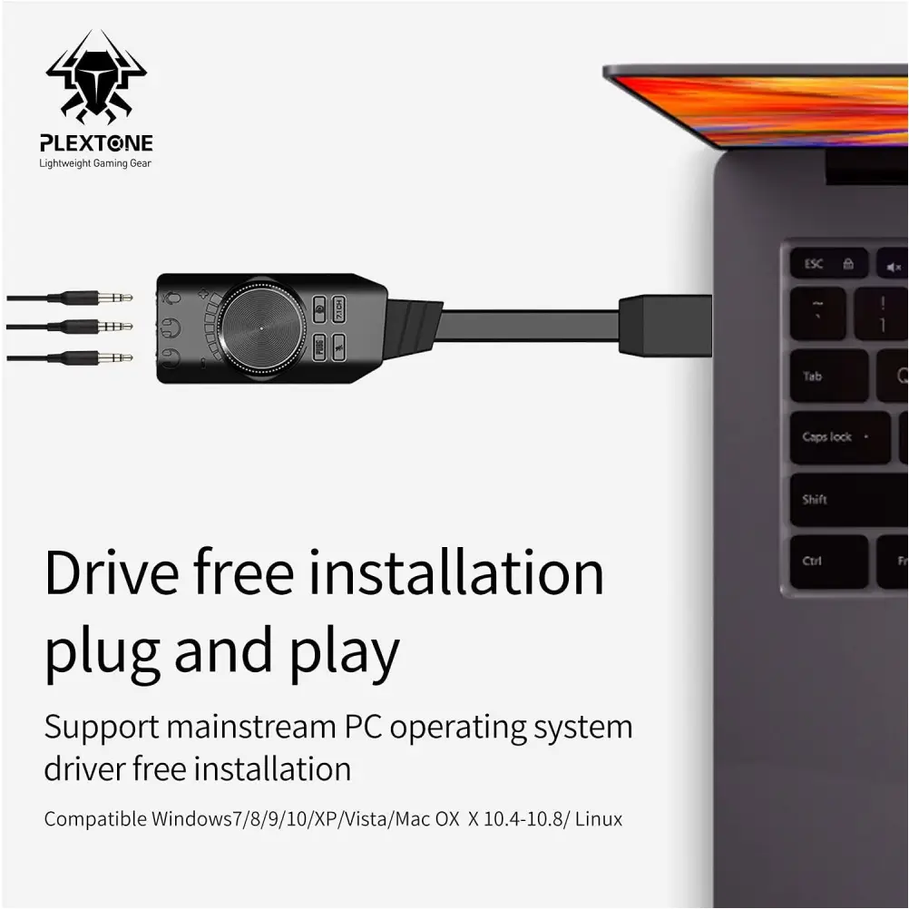Plextone GS3 Mark II audio adapter compact gaming design