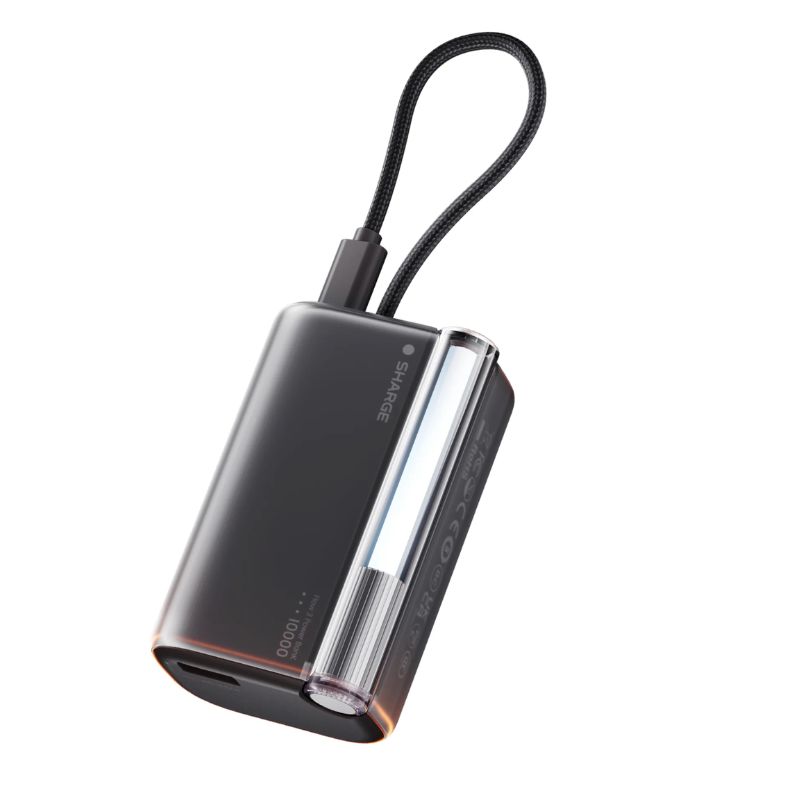 SHARGE Flow 3 10000mAh 45W Power Bank with Built-in Cable for Fast Portable Charging