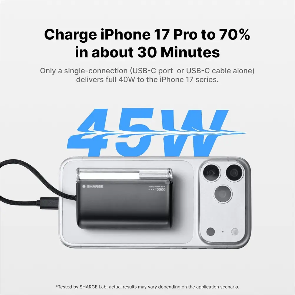 SHARGE Flow 3 fast charging power bank compact premium design