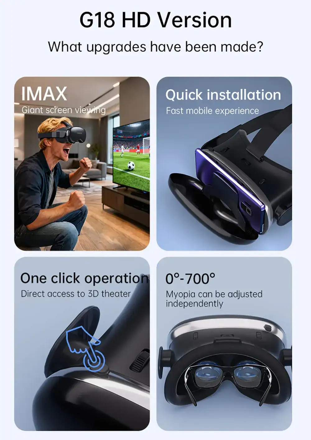SHINECON G18 VR glasses in use watching 3D videos