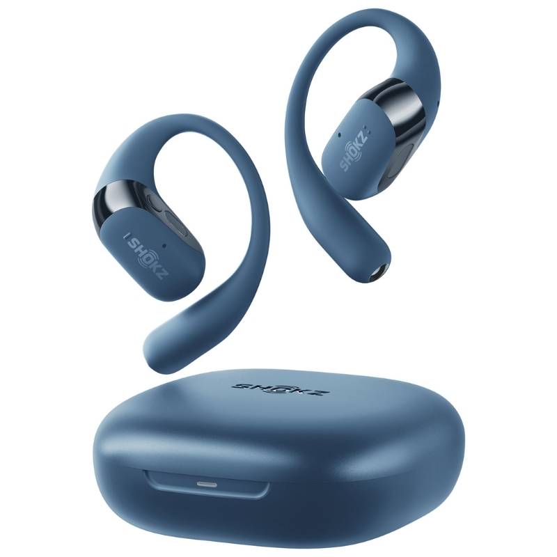 Shokz OpenFit 2 Plus Open-Ear True Wireless Earbuds, Stone Blue