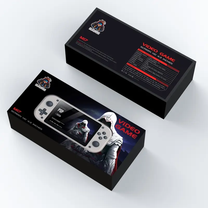 SJGAM M17 Retro Handheld Gaming Console Packaging Box with 4.3 Inch IPS Display and PSP PS1 N64 Emulator Support