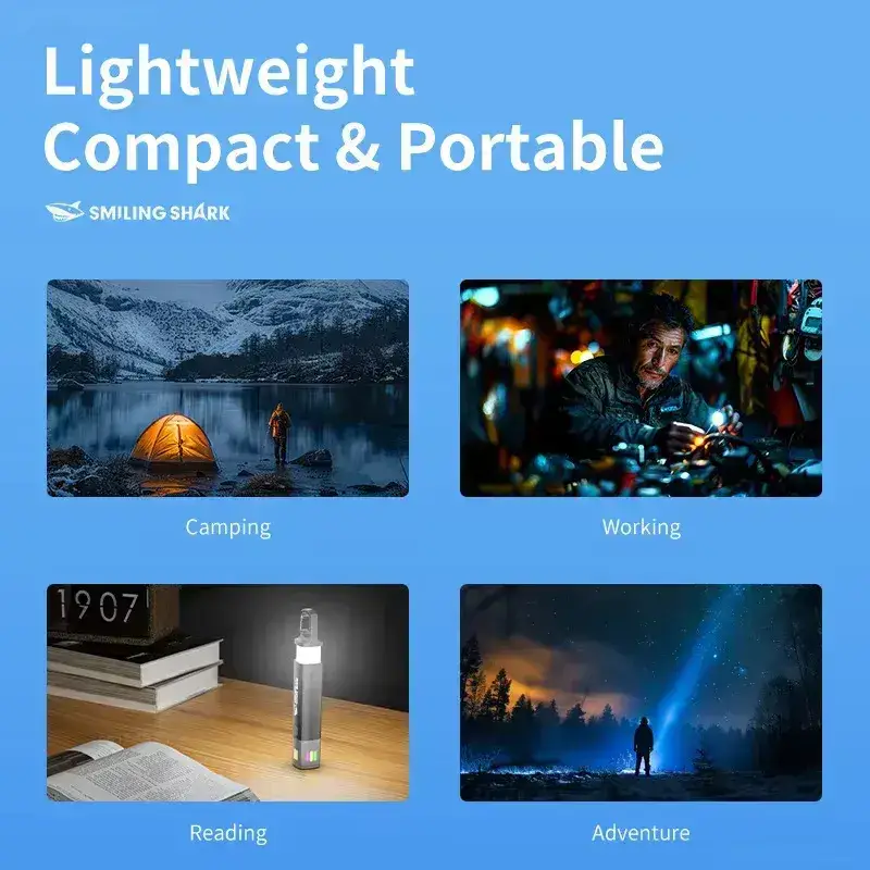 Smiling Shark SD-1018A rechargeable flashlight camping outdoor use