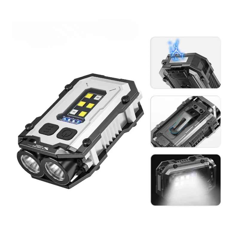 Smiling Shark TIP0019 COB Rechargeable Keychain Work Light