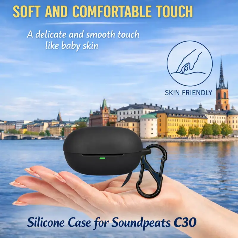 SoundPEATS C30 silicone case cover easy access charging port soft protective skin