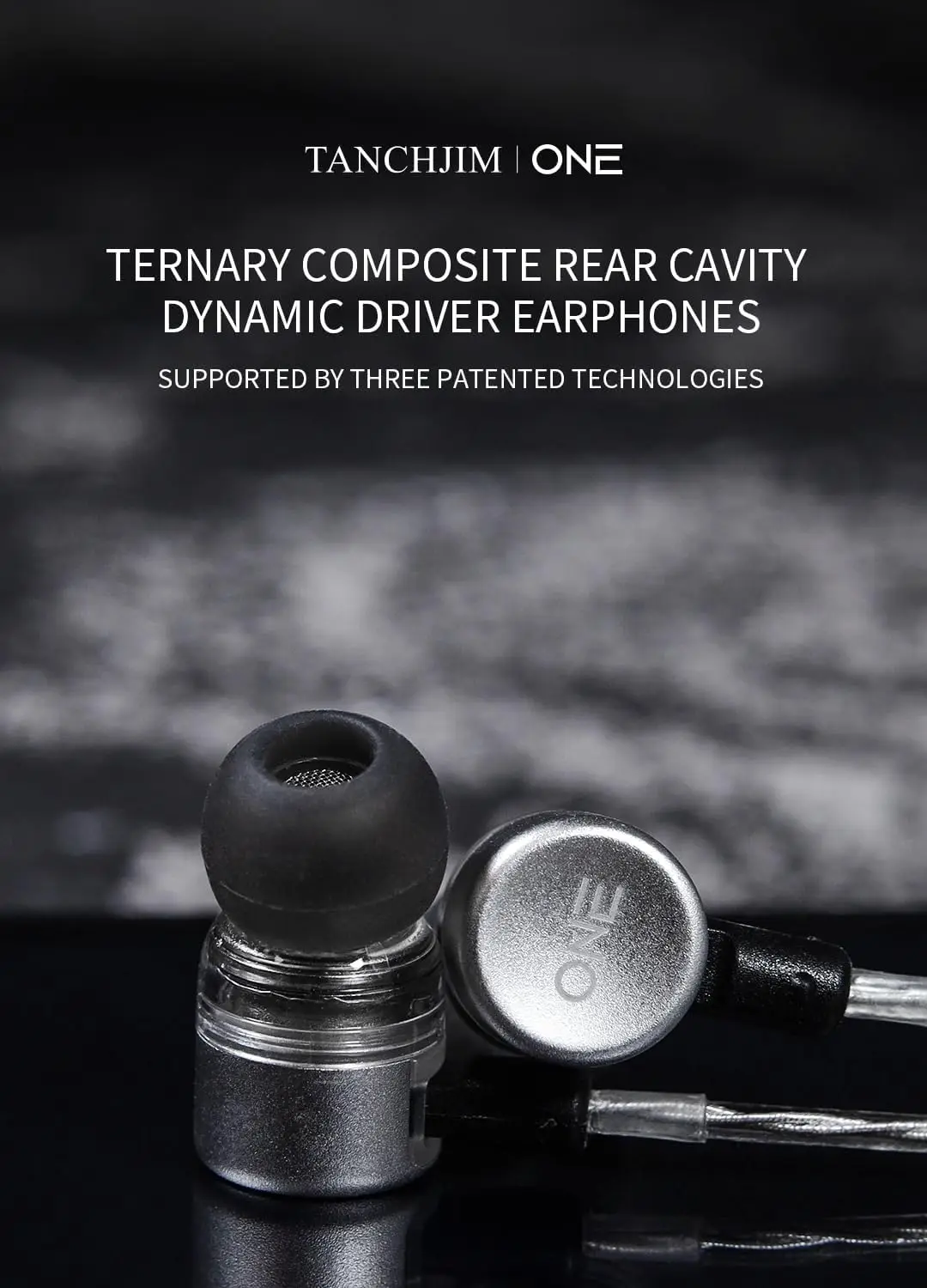 TANCHJIM ONE 10mm dynamic driver earphone close up detail