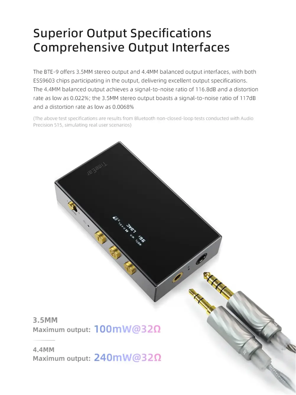 TimeEar BTE 9 portable DAC compact premium audio design